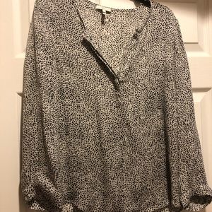 Joie silk blouse in ever-chic black & white